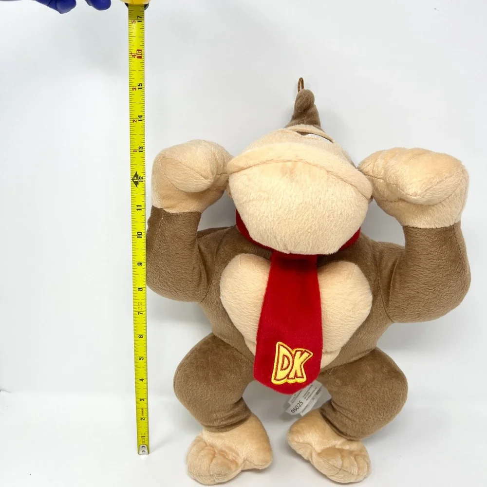 Nintendo Donkey Kong Plush Super Mario Stuffed Animal Brown 2024 Red Tie DK Logo